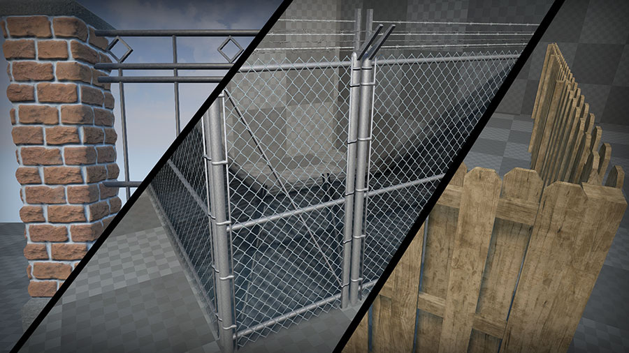 Unreal Engine Marketplace - Spline Enabled Fence 栅栏样式